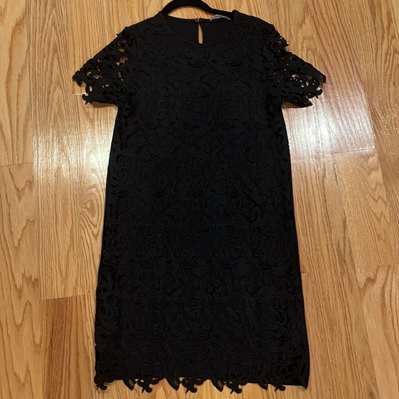 Zara Short Black Lace Dress - Picture 2 of 3